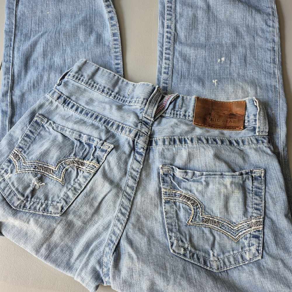 Vintage Big Star Jeans Mens 30x33 Pioneer Bootcut Cowboy Western Distressed